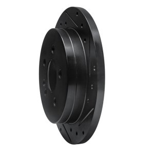 Mercedes-Benz ML320 Brake Rotor (1) - Rear Right - R1 Concepts - Drilled & Slotted - Black - `98-`05
